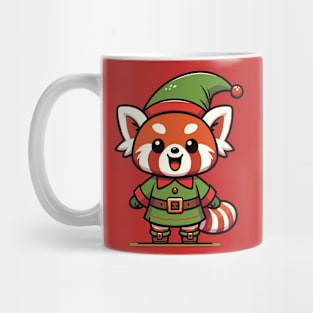 Jolly Red Panda Elf Mug